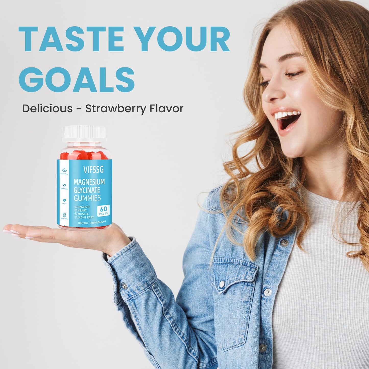 Magnesium Glycinate Gummies 400mg + 200mg L-Threonate โ Sugar Free, Vegan, 60 Count