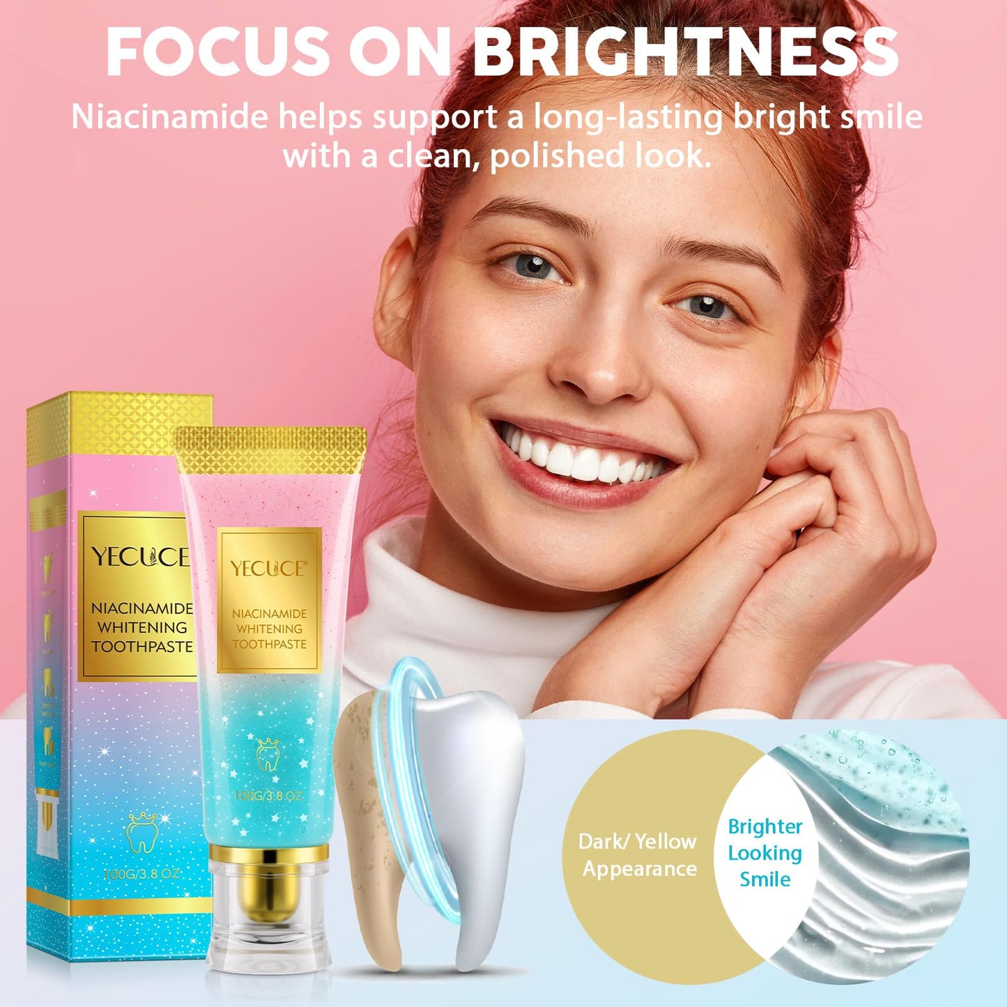 Niacinamide Toothpaste β Whitening, Enamel Protection, 4 oz