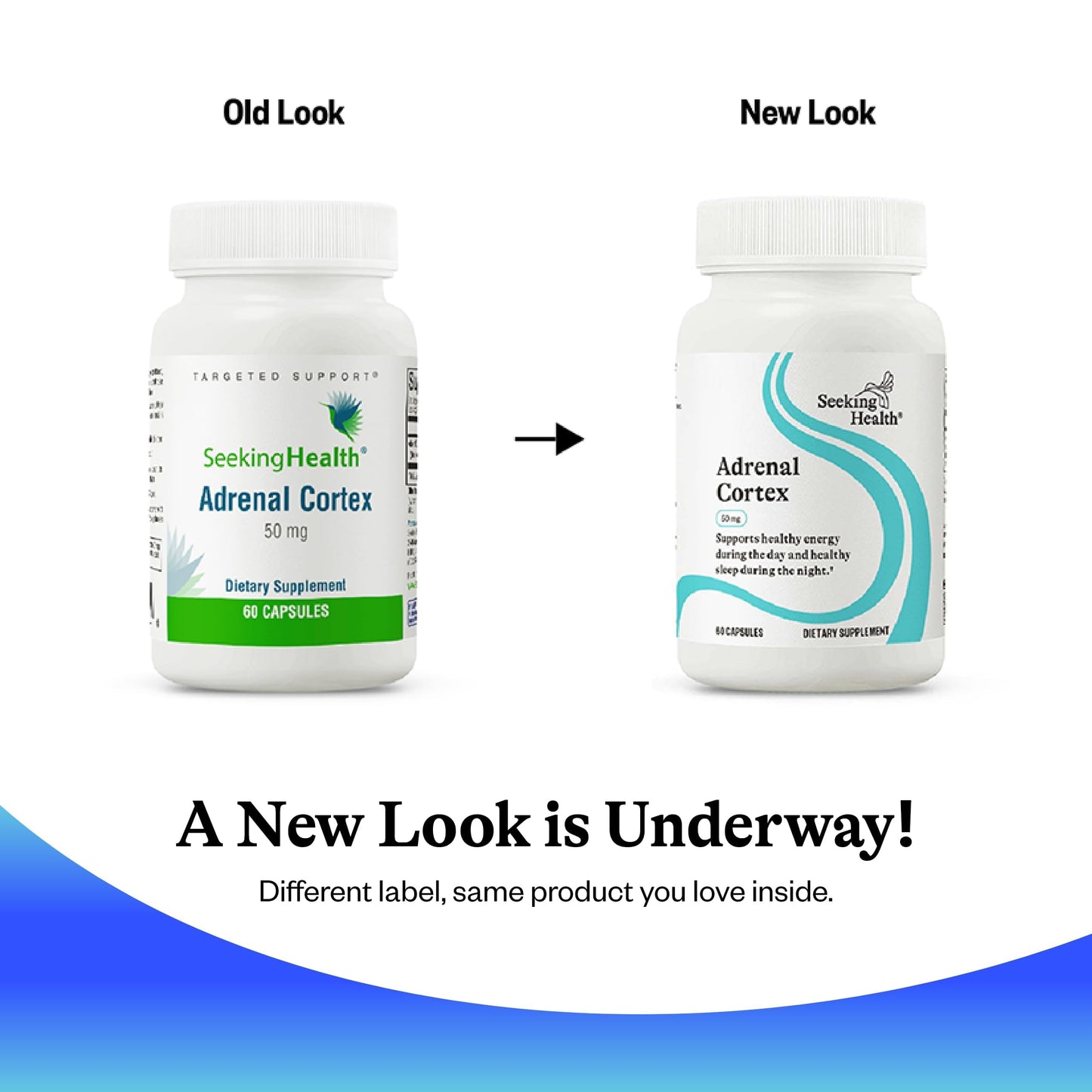 Seeking Health Adrenal Cortex โ 50 mg Adrenal Support, 60 Caps | Gluten-Free & Dairy-Free