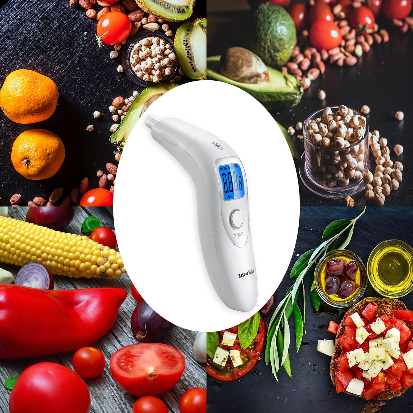 Home Ketosis Monitor & Breath Analyzer โ High-Precision Ketosis Meter with 10 Mouthpieces