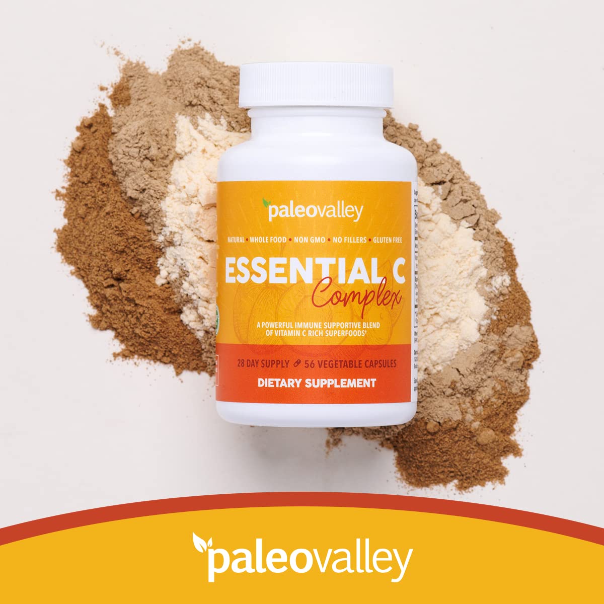 Paleovalley Essential C Complex โ Organic Vitamin C for Immune Support | 3 Pack, 450 mg, USA Made