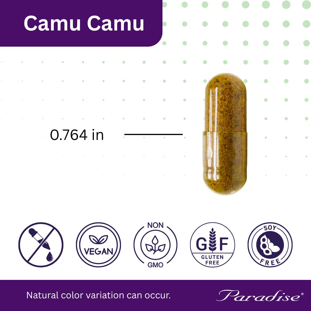 Paradise Herbs Camu Camu Extract 400 mg โ Vitamin C, Vegan & Gluten Free