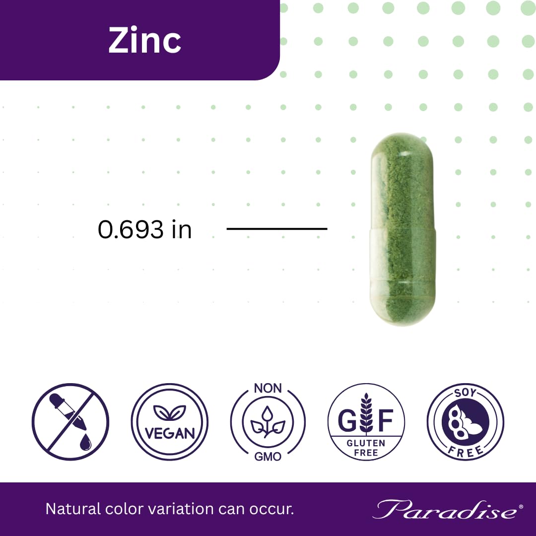 Paradise Herbs Zinc Picolinate with Natures C โ Immune Support, 30 mg, 90 Capsules (Pack of 2) โ Gluten Free, Non-GMO, Vegan