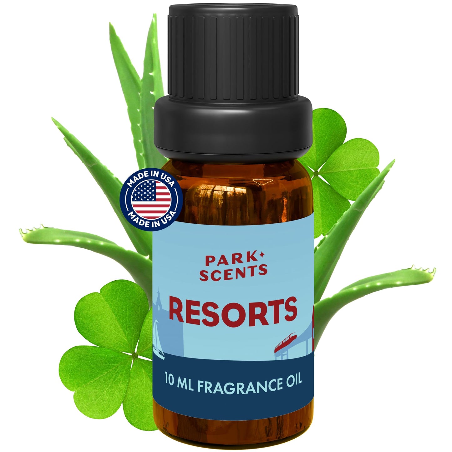 Park Scents Resorts โ Floridian Theme Park Luxury Hotel Fragrance Oil (10ml) โ Clover, Aloe, Citrus & Daisy Diffuser Oil