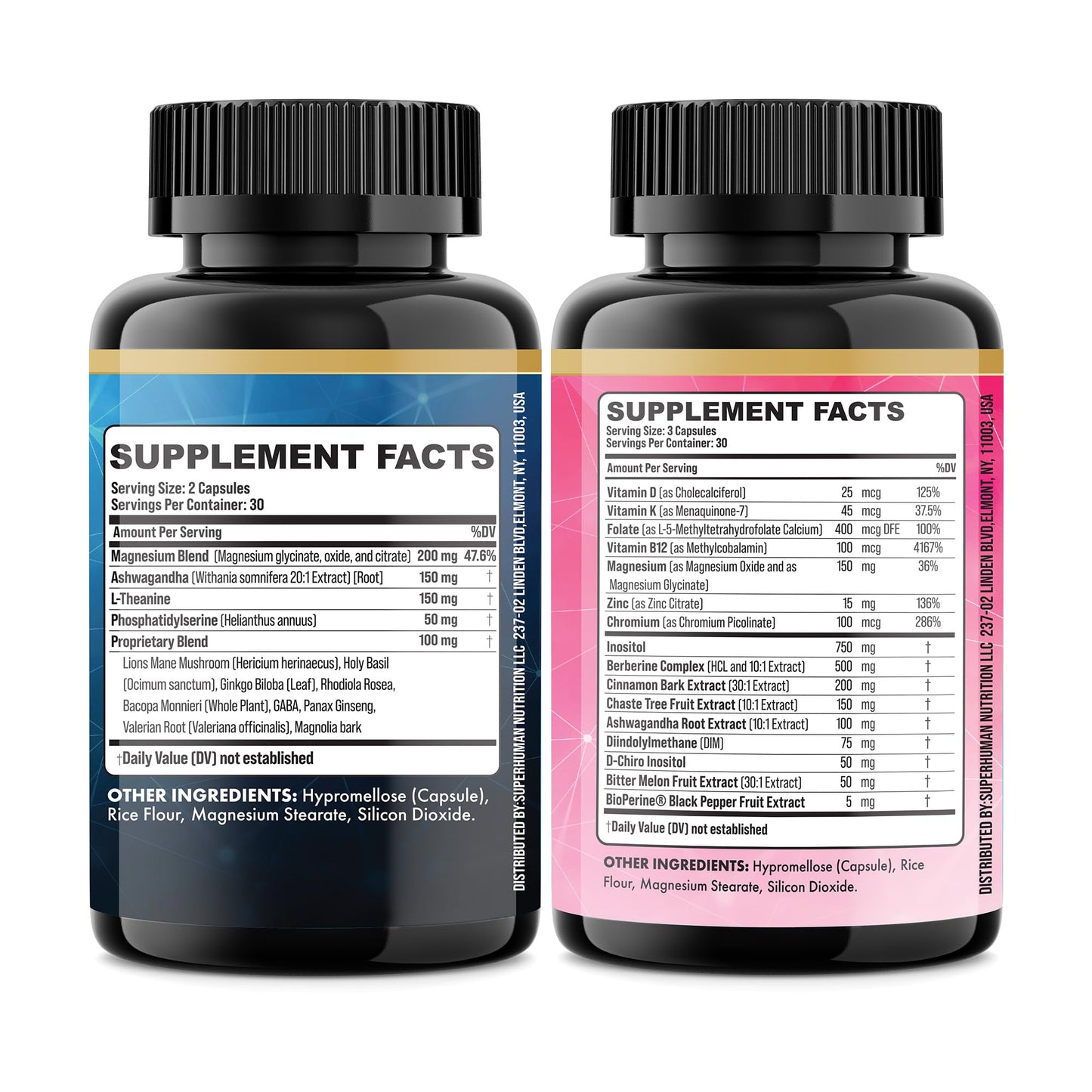 Parrox Cortisol & Myo-Inositol Bundle β 13-in-1 Cortisol Support + 16-in-1 Myo-Inositol, 150 Capsules