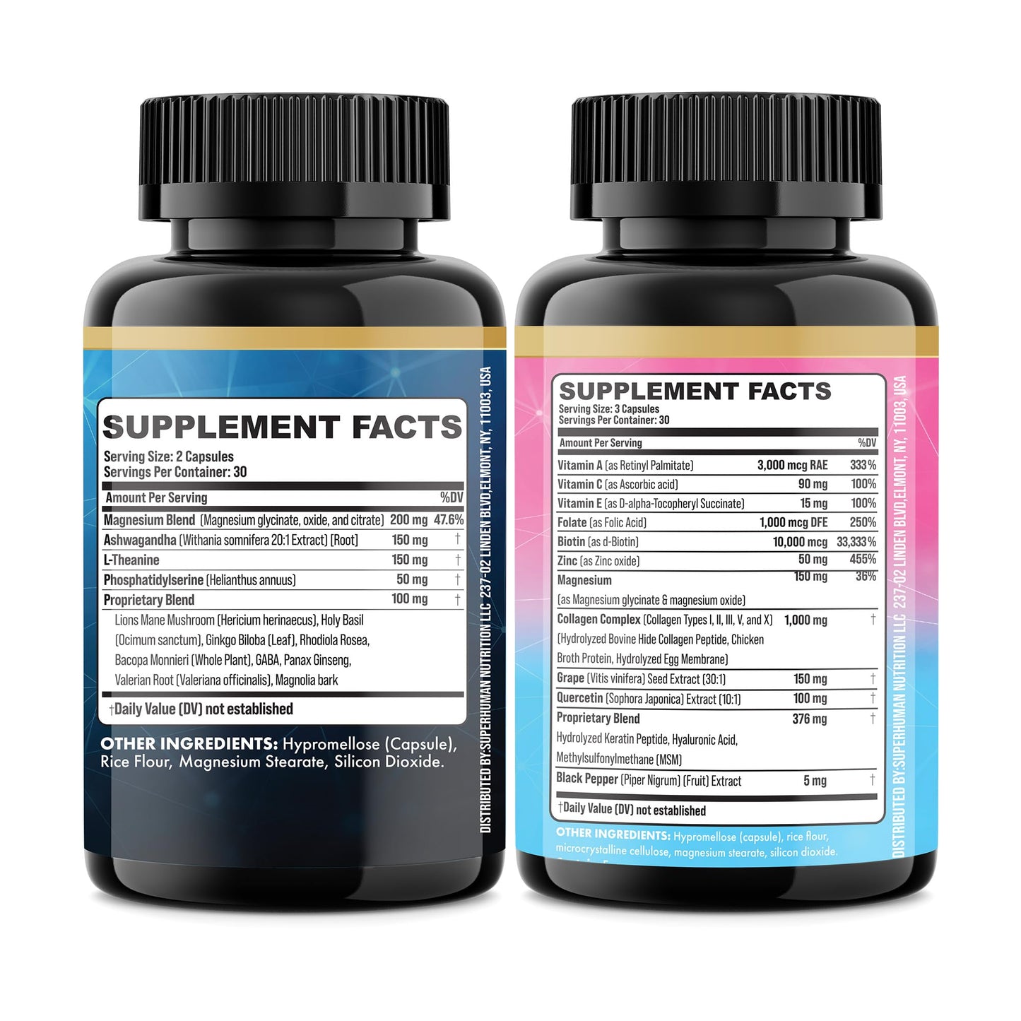 Parrox Shining Serenity Set โ Cortisol Support & Collagen Duo with Ashwagandha, L-Theanine, Magnesium, and More