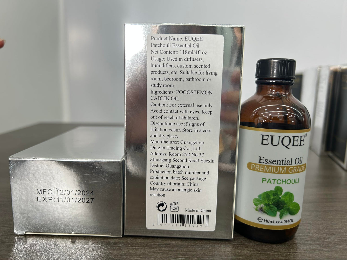 Patchouli Essential Oil 118ml (4oz) with Glass Dropper โ Diffuser, DIY Soap & Candle Making