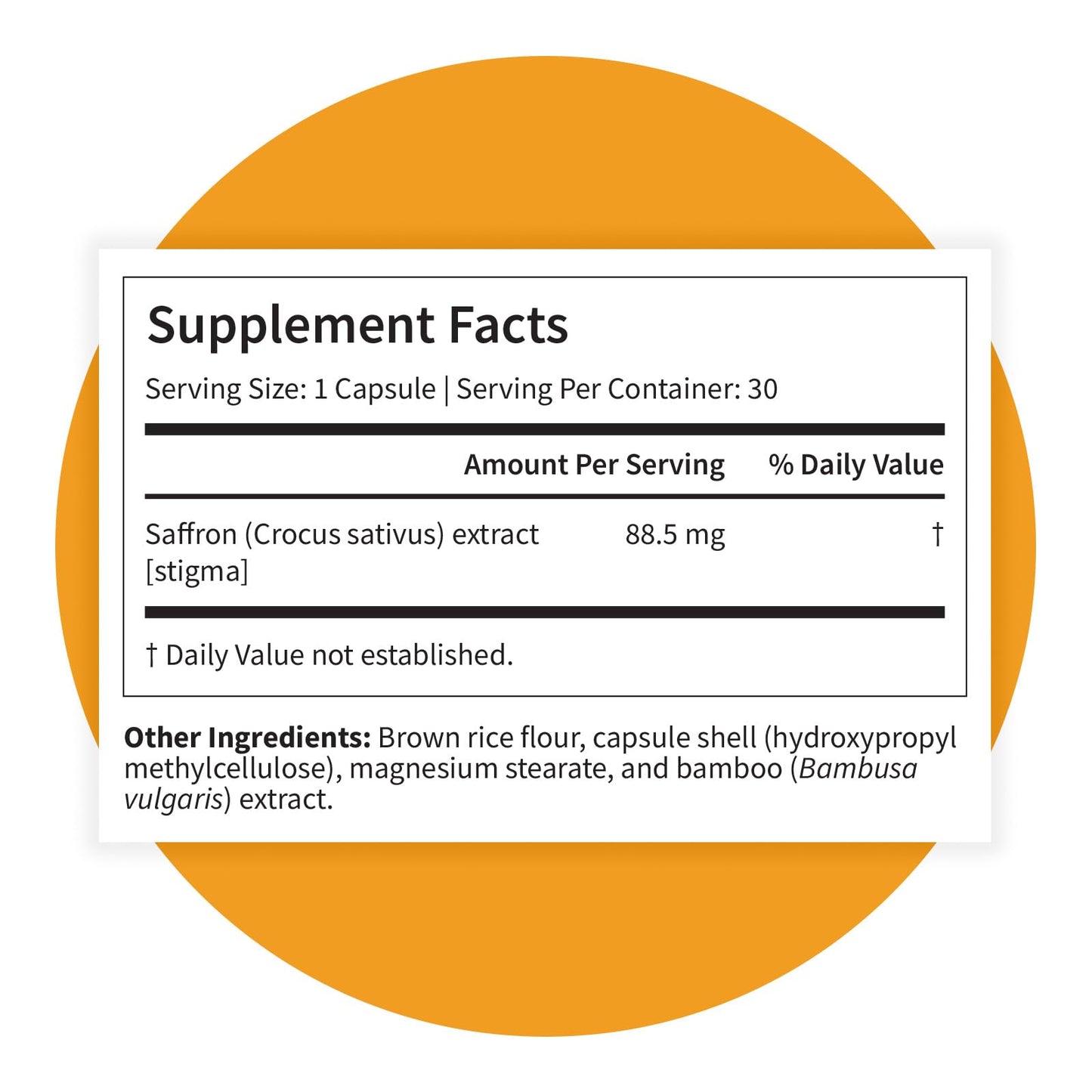 Pattern Wellness Saffron Extract โ Mood & Wellness Support | 88.5 mg Saffron Supplement | Non-GMO & Gluten-Free โ 30 Vegetable Capsules