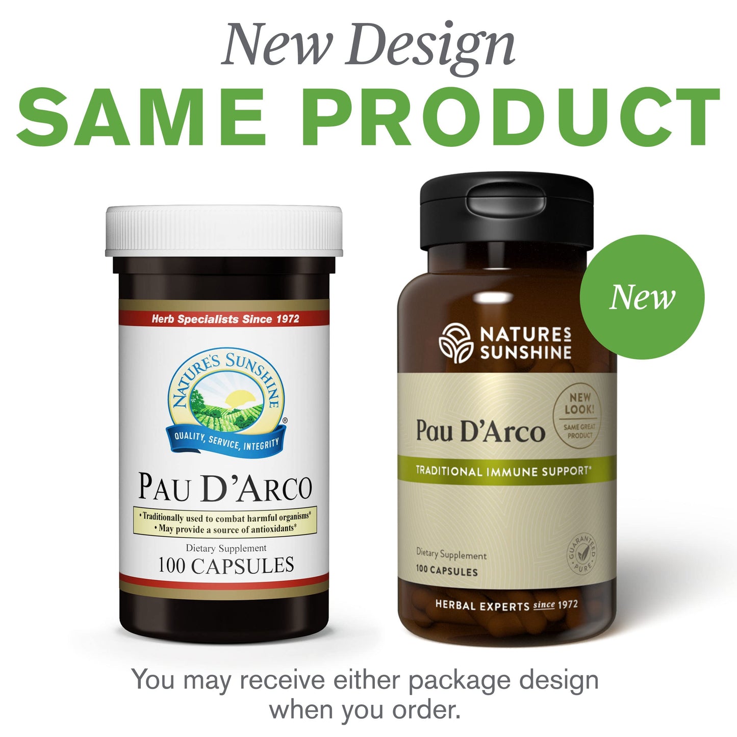 Nature's Sunshine Pau D'Arco 100 Capsules โ Immune Support, Antioxidants & Detoxification