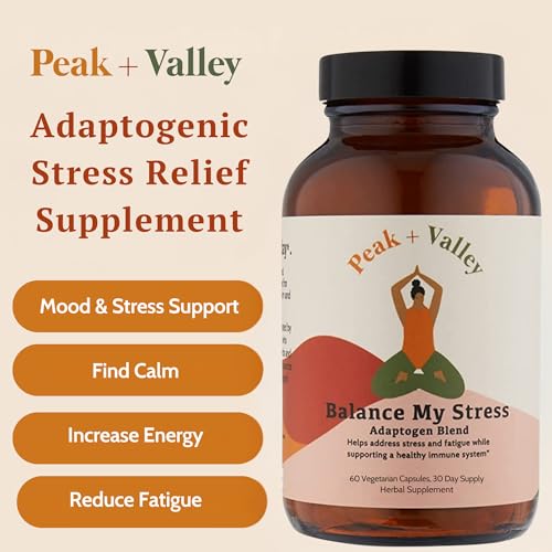 Peak + Valley Stress Relief Supplement for Mood Support โ 60 Count