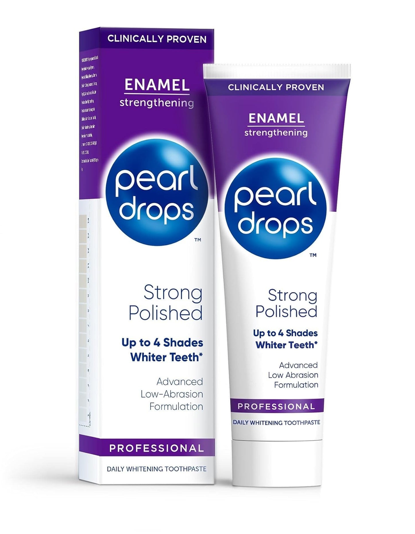 Pearl Drops Strong White Toothpaste โ Polished Mint 75ml | Clinically Proven Whitening, Low Abrasion