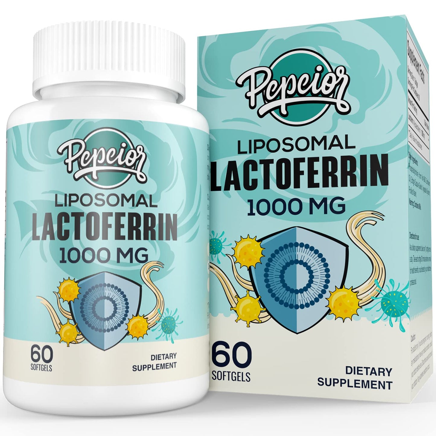 Pepeior Liposomal Bovine Lactoferrin 1000 mg โ Immune Support & Iron Absorption, 60 Softgels