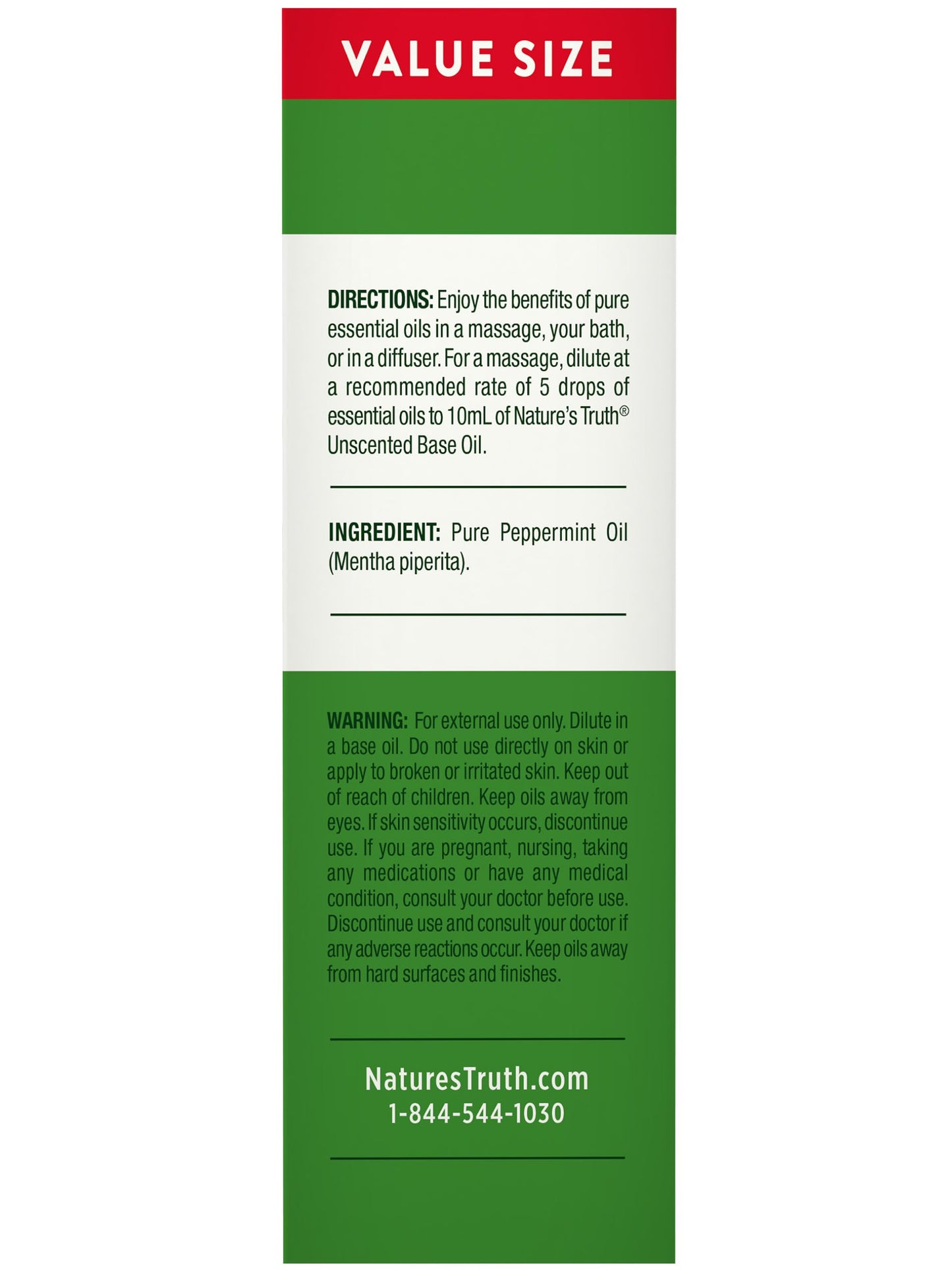 Nature's Truth Peppermint Essential Oil Pure β 2 fl oz | Diffuser & Aromatherapy