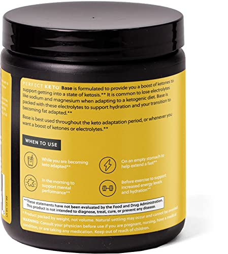 Perfect Keto Exogenous Ketones Powder β Vanilla, BHB Salts, Electrolytes, Caffeine Free β 6.7 oz