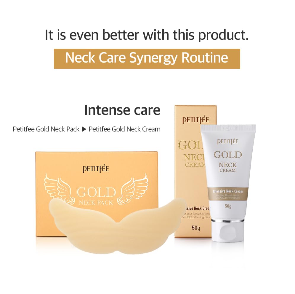 Petitfee Gold Neck Cream 1.69 fl oz (50 g) โ 24K Gold & Adenosine Firming Moisturizer