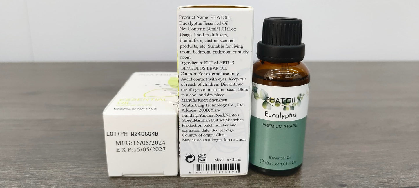 PHATOIL Eucalyptus Essential Oil 30ml โ Pure Eucalyptus Oil for Diffusers, Aromatherapy & DIY Crafts