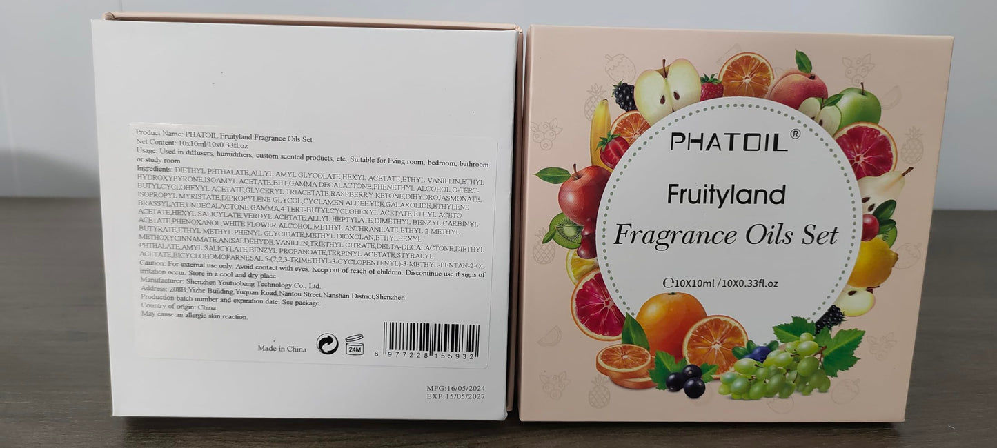 PHATOIL Coconut & Vanilla Fragrance Oils Set โ 10 Pcs for Diffusers