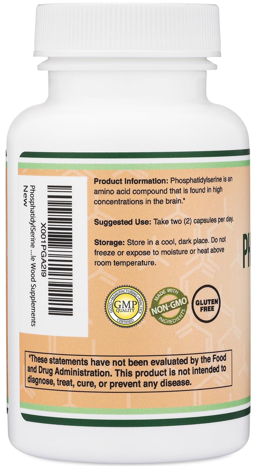 PhosphatidylSerine 300mg per Serving โ 120 Capsules | Double Wood