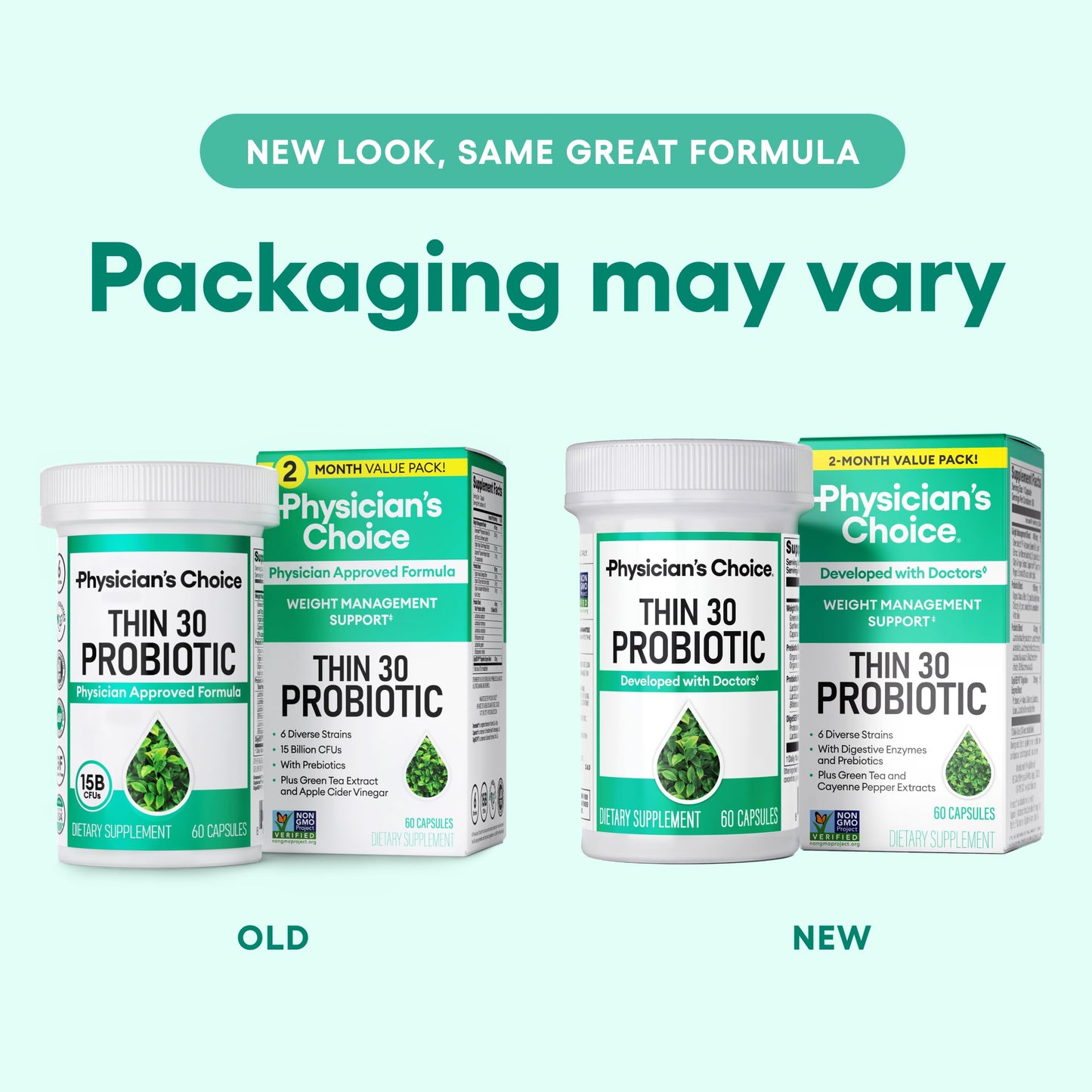 Physician's CHOICE Probiotics โ Weight Management & Bloating (6 Strains) โ 60 CT