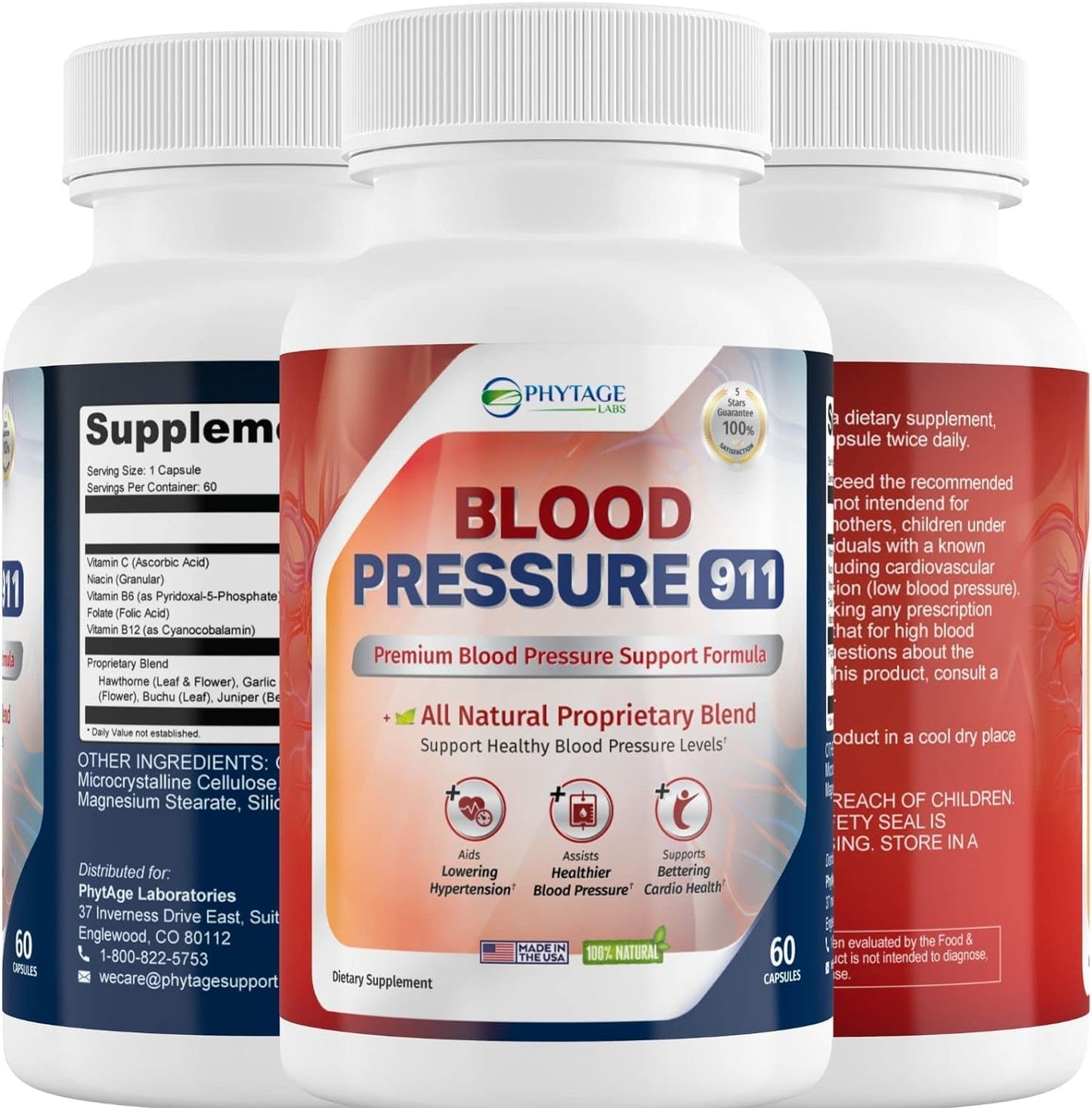 Phytage Labs Blood Pressure 911 Premium Supplement โ BP Support Pills. 2 Pack