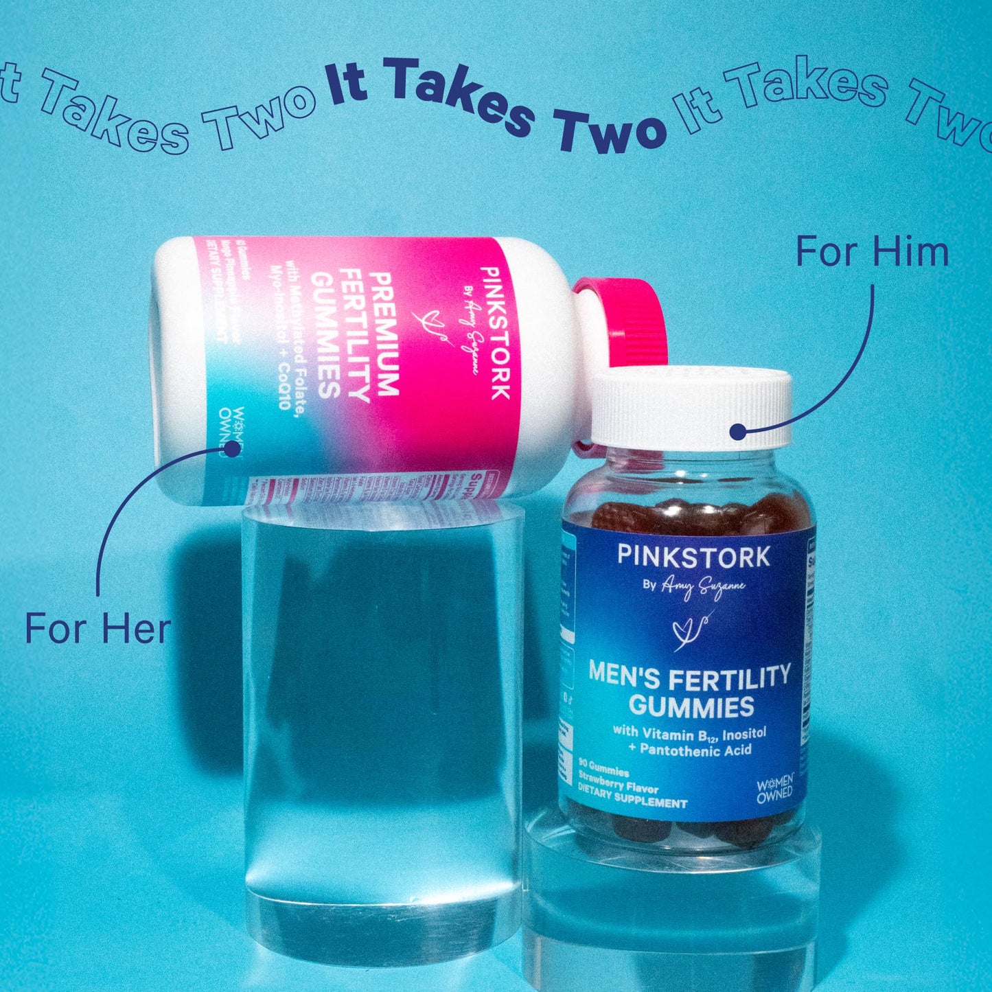 Pink Stork His & Hers Fertility Gummies Bundle โ Fertility Support for Women & Men