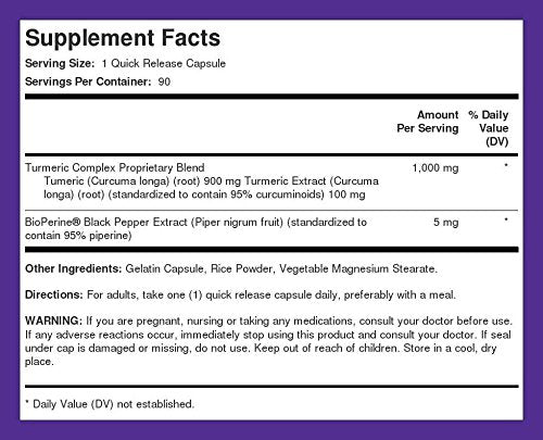 Piping Rock Turmeric Curcumin 1000mg with Black Pepper โ 90 Capsules | Non-GMO, Gluten Free