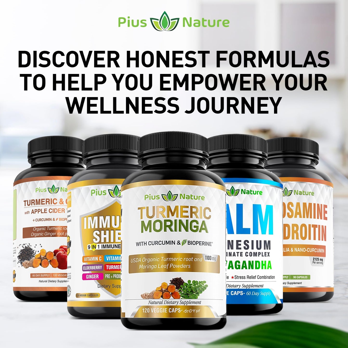 PIUS NATURE Turmeric Moringa โ Organic Turmeric & Moringa Capsules