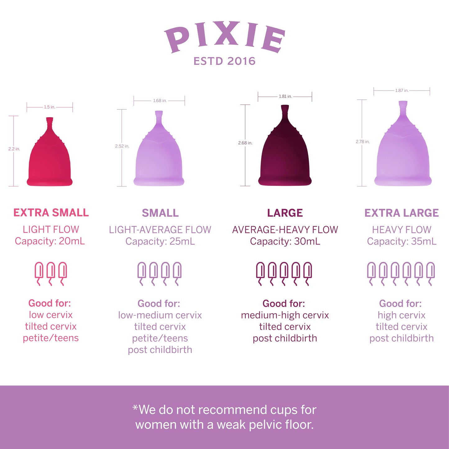 Pixie Cup Extra Large β Soft, Safe Reusable Menstrual Cup | 100% Medical-Grade Silicone
