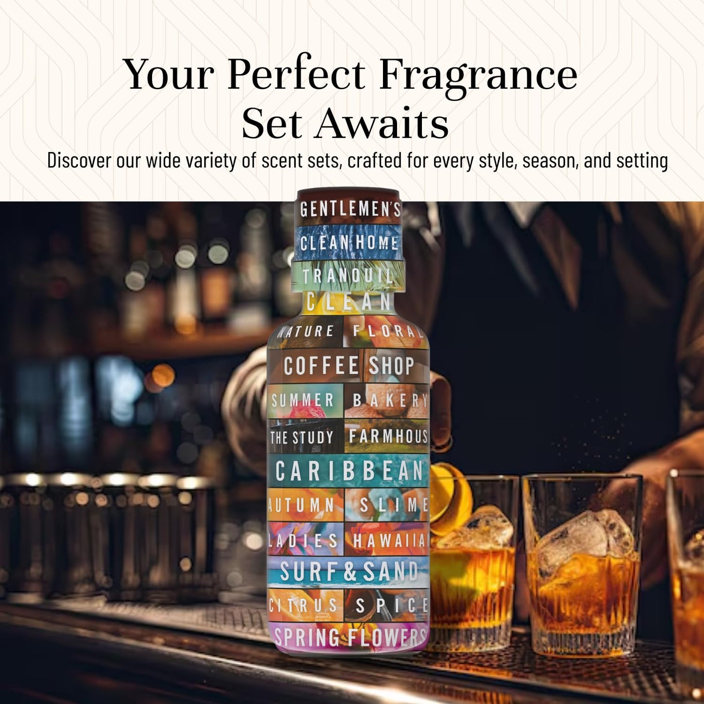 P&J Trading Fragrance Oils โ Diffuser, Candle & Soap Scents Gift Set (Gentlemen's Cedar & Sandalwood) 6x10ml