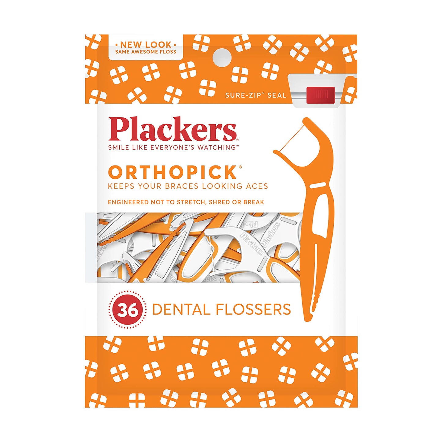 Plackers Orthopick Flosser for Braces โ 24 Count (Pack of 2)