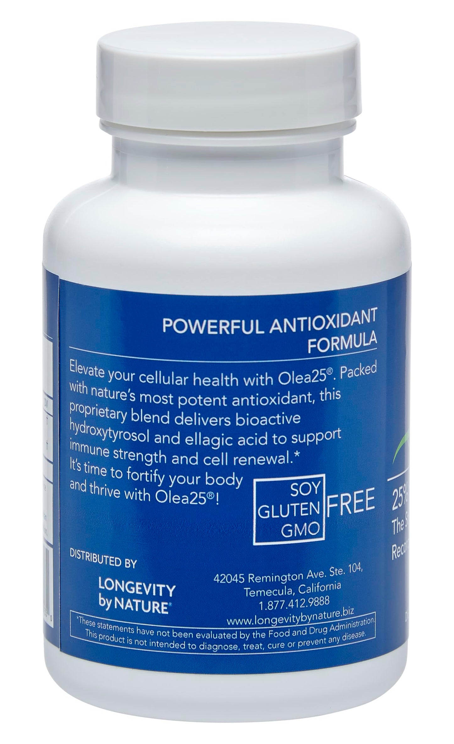 Olea25 Organic Olive Leaf Extract Capsules with Hydroxytyrosol โ 90 Count | Antioxidants for Immune Support and Heart Health