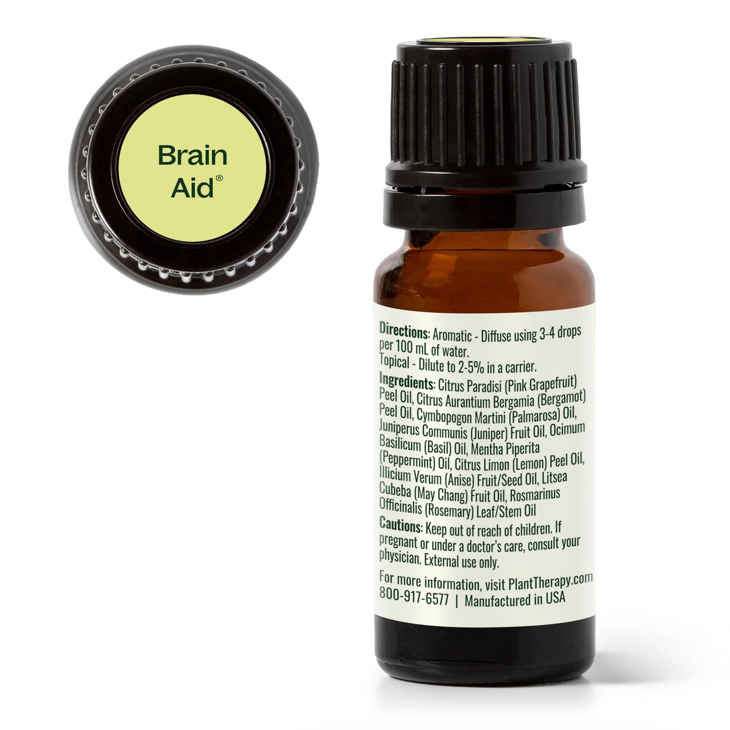 Brain Aid Essential Oil Blend for Focus & Attention โ Plant Therapy 10 mL