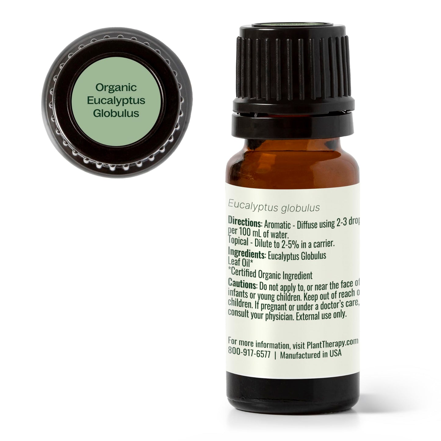 Plant Therapy Organic Eucalyptus Globulus Essential Oil - 10 mL, 100% Pure, USDA Organic