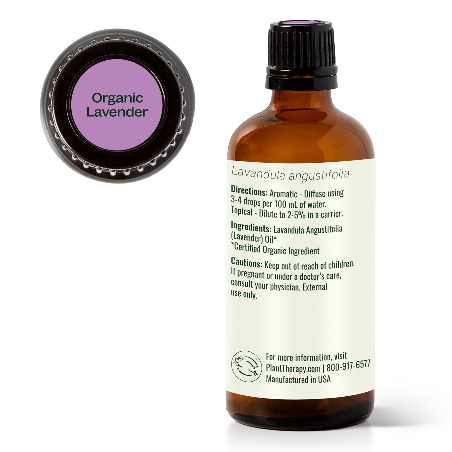 Plant Therapy Lavender Essential Oil โ 100 mL (Undiluted), 100% Pure & USDA Organic