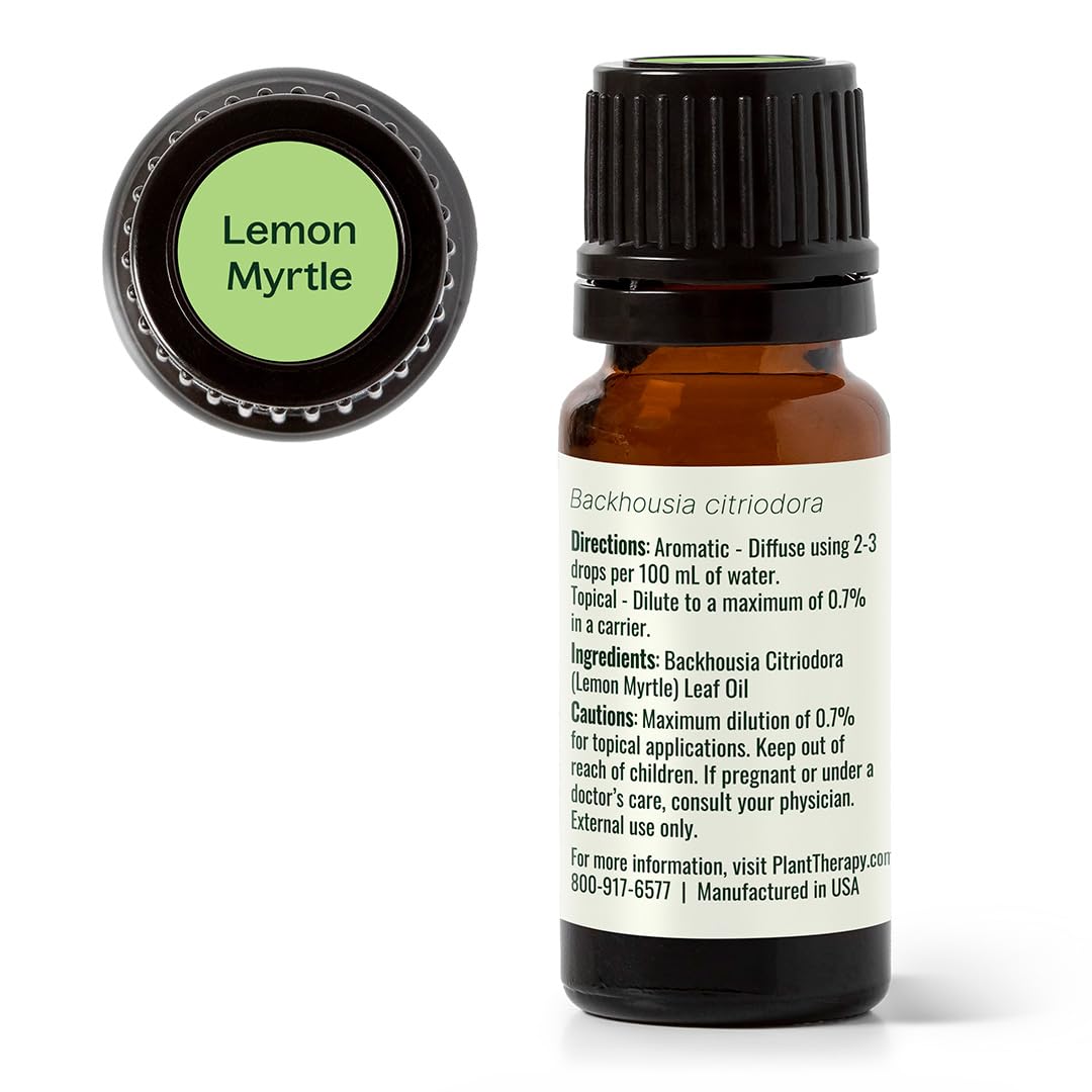 Plant Therapy Lemon Myrtle Essential Oil 10 mL (1/3 oz) โ 100% Pure, Undiluted, Therapeutic Grade