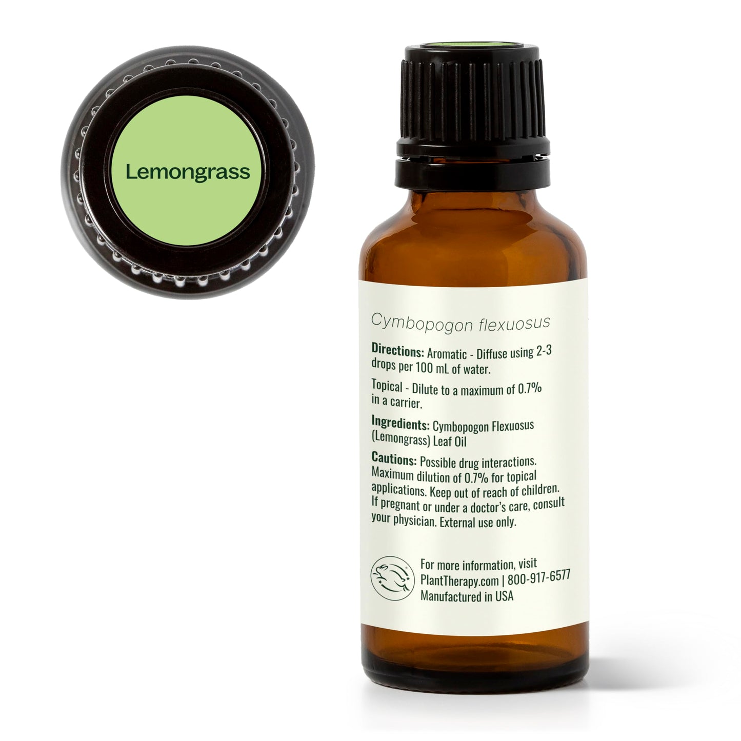 Plant Therapy Lemongrass Essential Oil 30 mL (1 oz) โ 100% Pure, Undiluted, Therapeutic Grade
