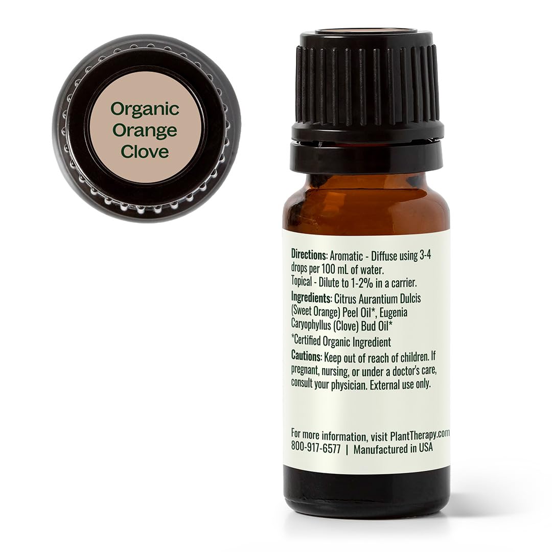 Plant Therapy Organic Orange Clove Oil Blend 10 mL โ Energizing Citrus Spice