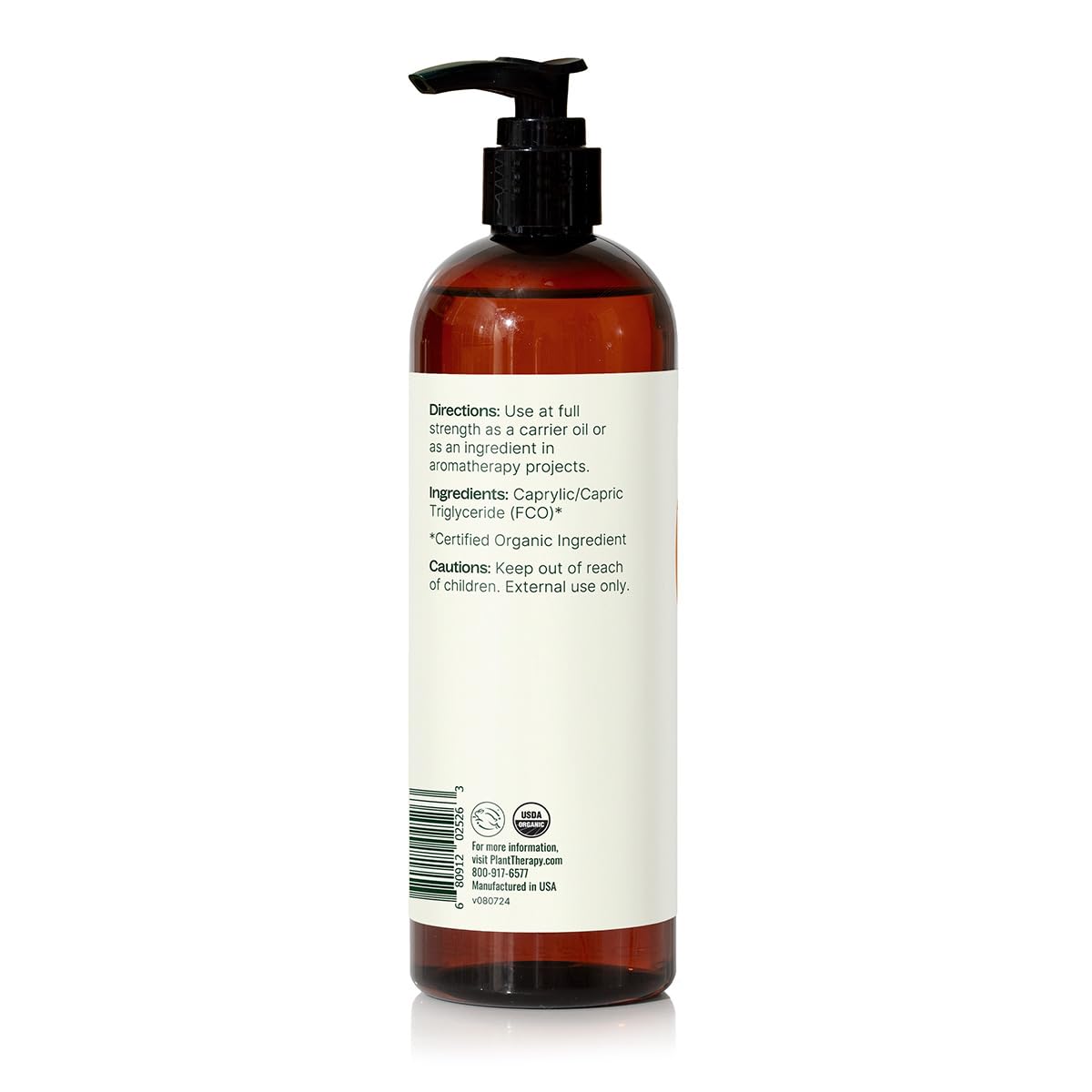 Plant Therapy Organic Fractionated Coconut Oil โ 16 oz, 100% Pure, USDA Organic