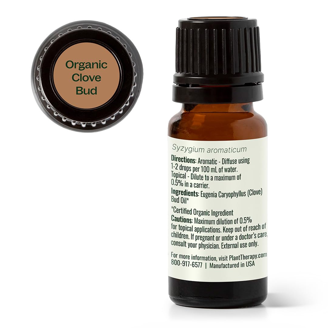 Plant Therapy Clove Bud Organic Essential Oil โ 100% Pure, USDA Organic, 10 mL