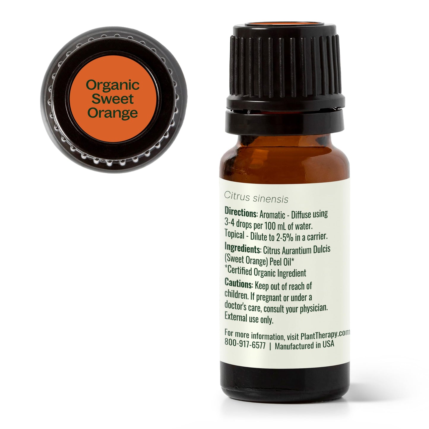 Plant Therapy Sweet Orange Organic Essential Oil โ 10 mL, 100% Pure