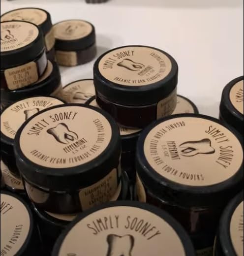 Zero Waste Tooth Powder โ Organic Vegan Fluoride Free, Peppermint Flavor, 6 Month Supply