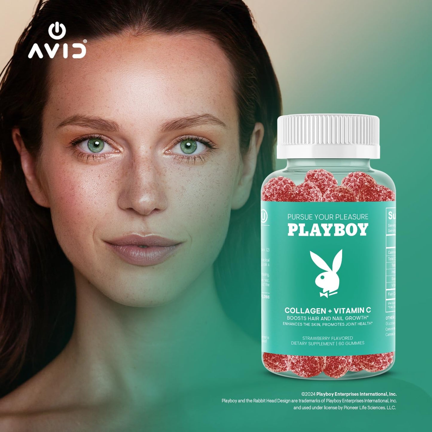Playboy Collagen + Vitamin C Gummies โ Hair, Skin, Nails & Joint Health (60 Gummies)
