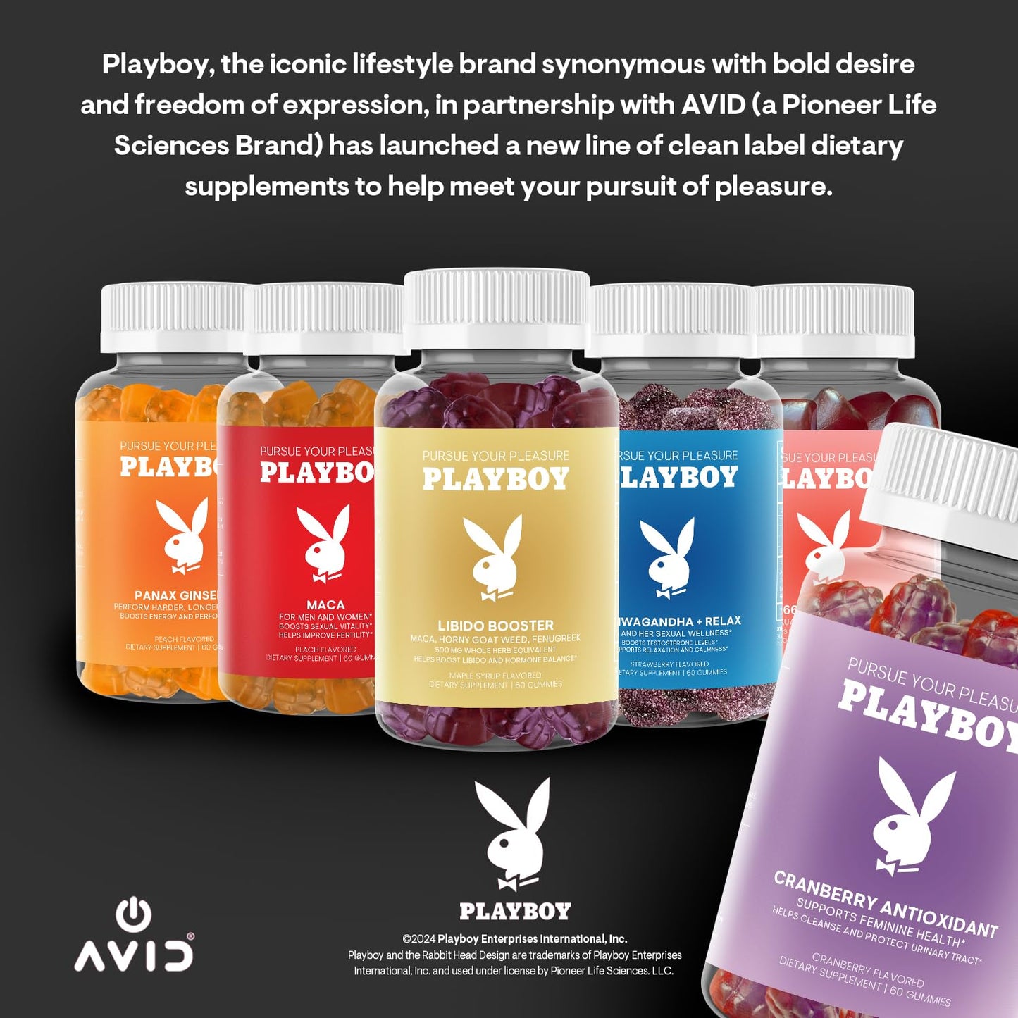 Playboy Feminine Health Cranberry Gummies for Women โ Antioxidant, Non-GMO, Vegan (60 Count)