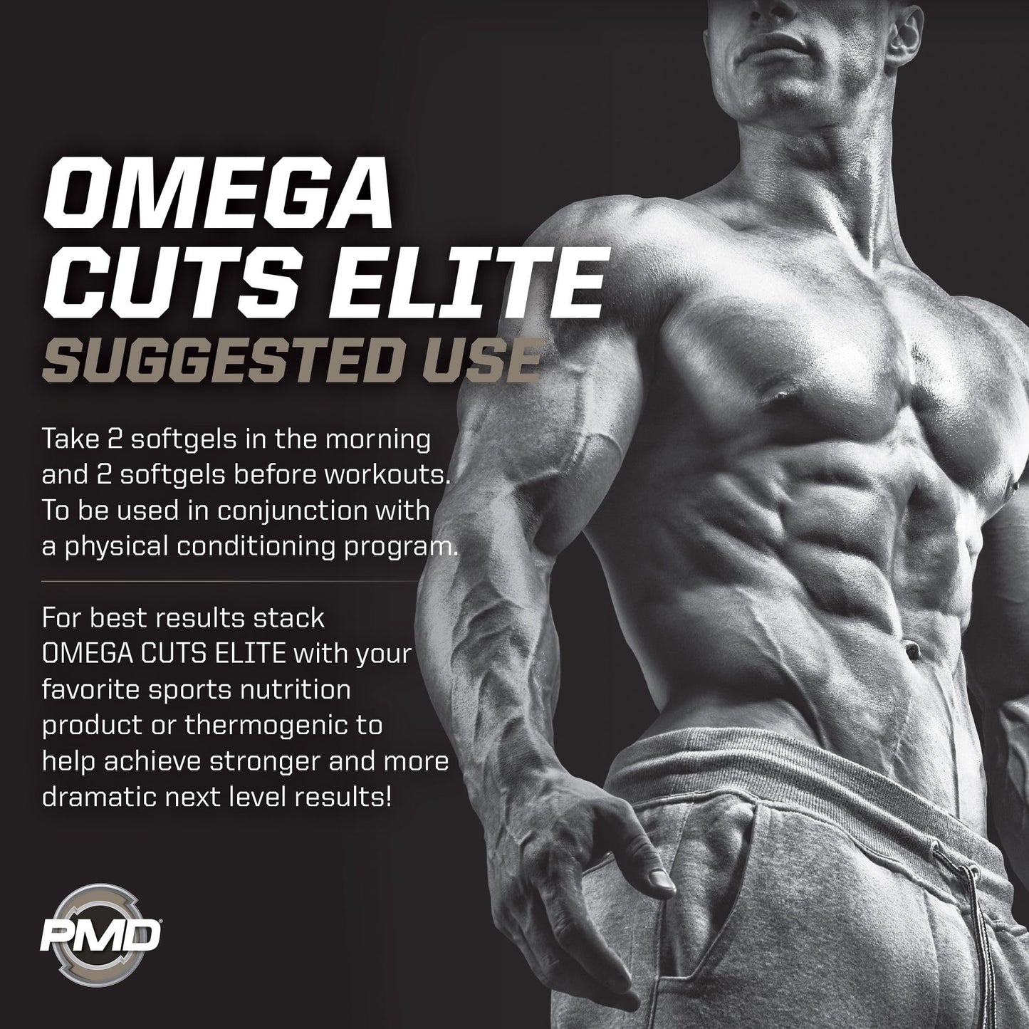 PMD Omega Cuts Elite โ Fat Loss & Muscle Definition Formula (180 Softgels) โ Stimulant Free