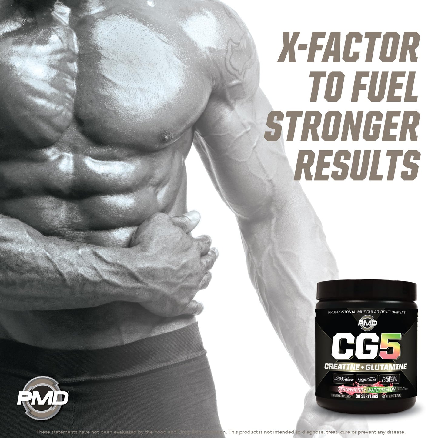 PMD Sports CG5 Premium Creatine & L-Glutamine Powder โ Power, Recovery, Lean Muscle (Strawberry Watermelon, 30 Servings)