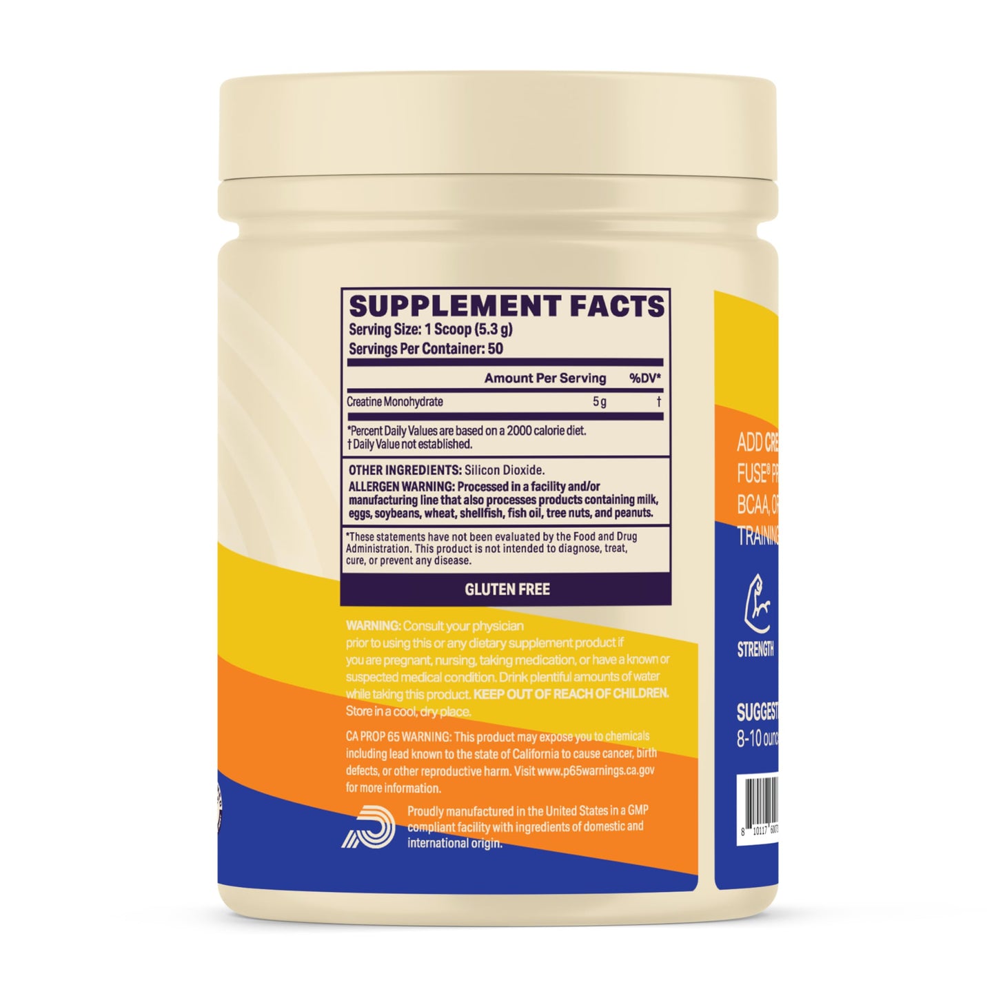 Podium Nutrition Solos Creatine Monohydrate โ 50 Servings, Unflavored | Boost Athletic Performance