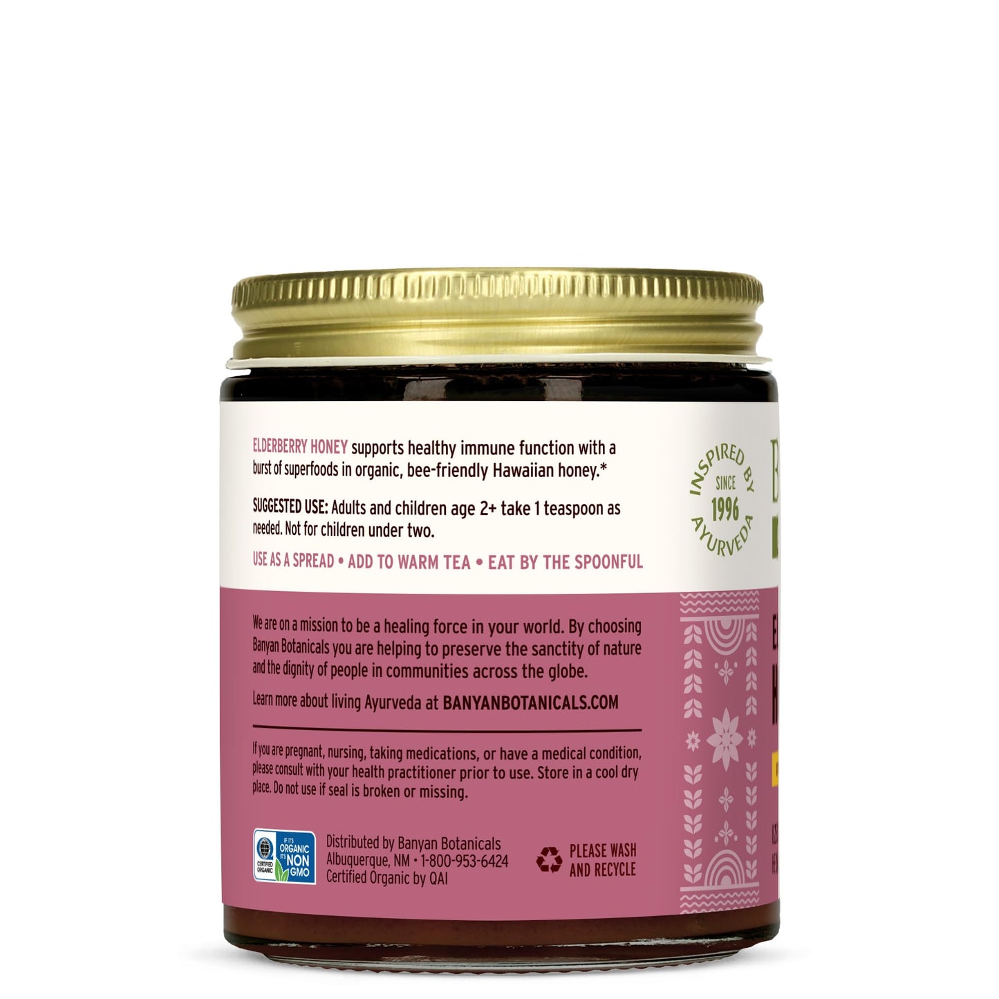 Banyan Botanicals Organic Elderberry Honey โ Immune Support for Kids & Adults (8.25 oz)