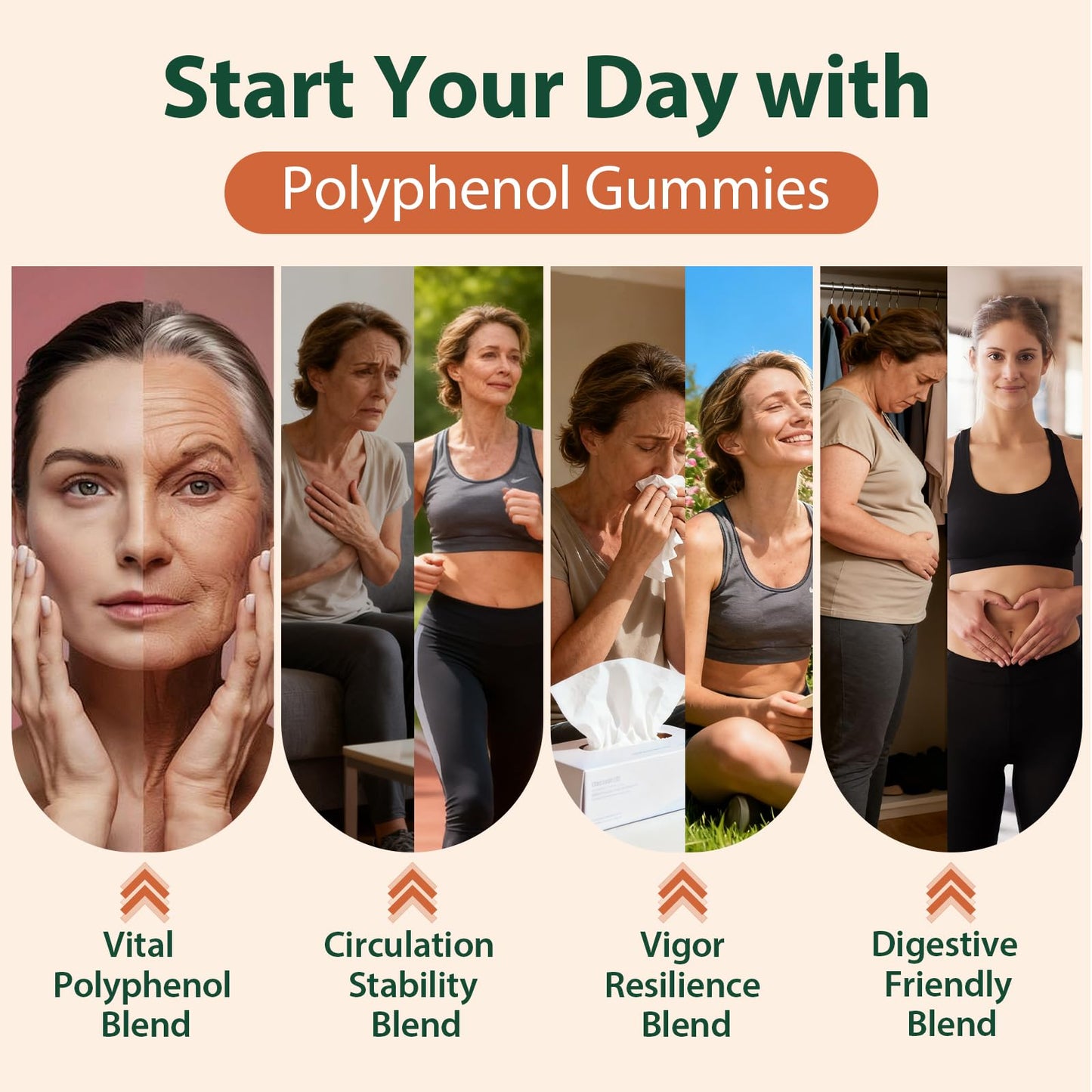 Polyphenol Gummies โ Plant-Based Formula with Resveratrol, Elderberry & Turmeric (60 Gummies)