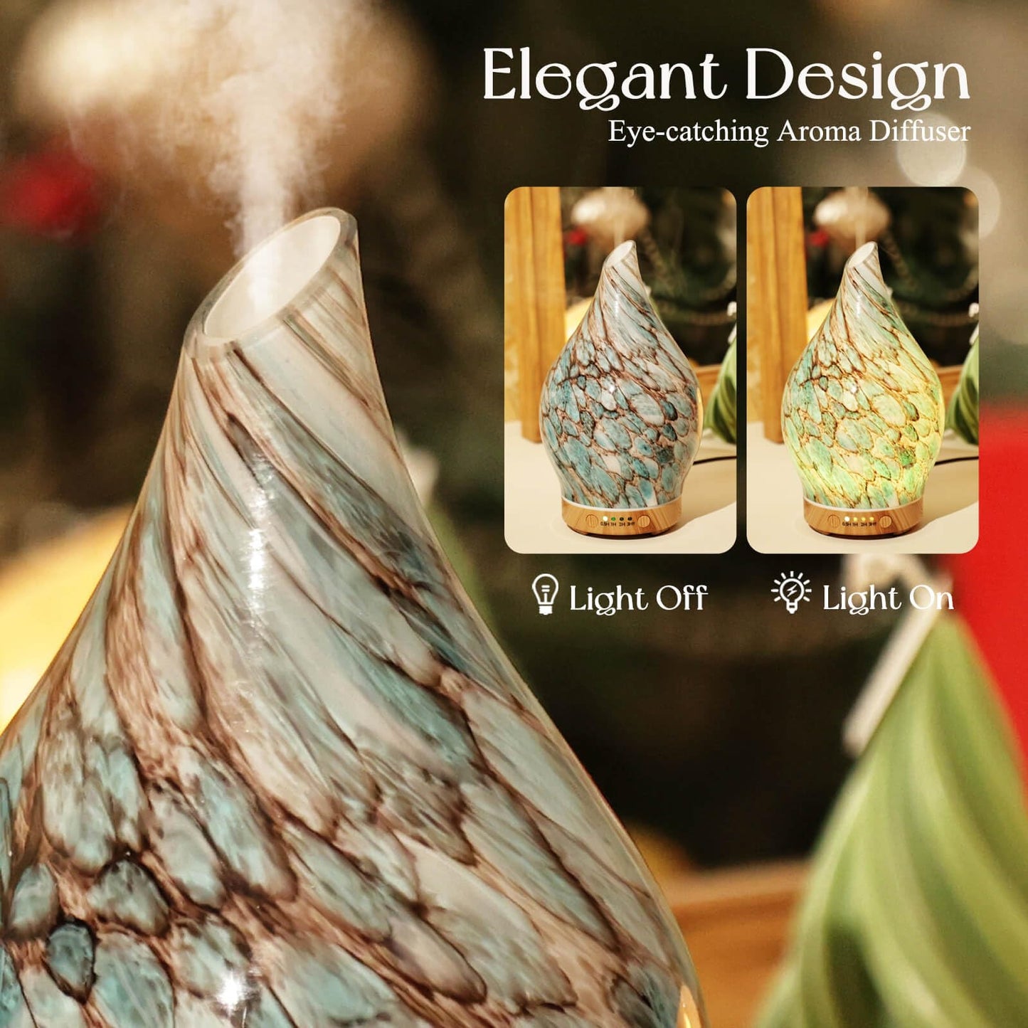 Porseme 100ml Glass Essential Oil Diffuser โ Color-Changing Aromatherapy Ultrasonic Diffuser