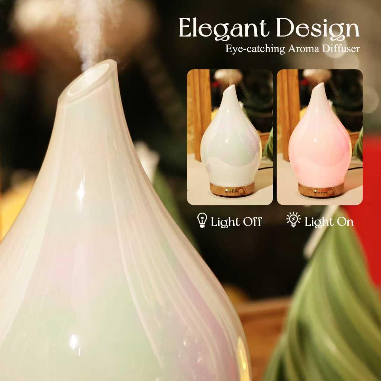 Porseme 150ml Glass Essential Oil Diffuser โ Color Changing Aromatherapy Humidifier